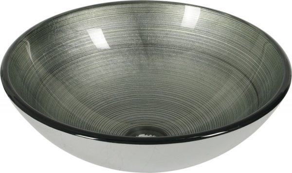 lavabo agadir silver en verre 42x42x14,5 cm