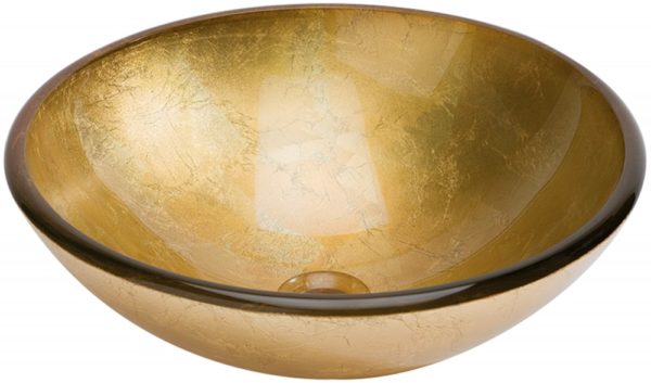 lavabo pan de oro en verre 42x42x14,5 cm