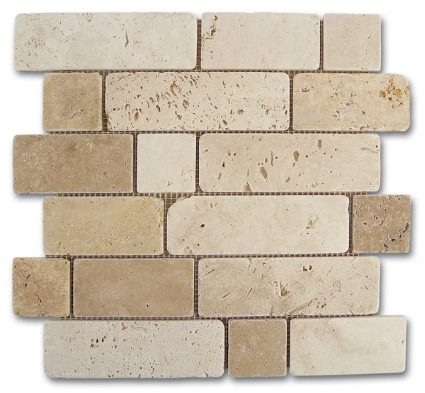 mosaïque mosaïco travertino brick 30,5×30,5 cm