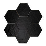 Matrix black glossy hexagon