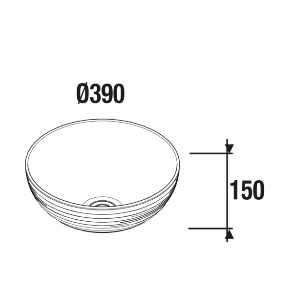 Vasque à poser Ultra-fine SEDUCTION EN PORCELAINE BLANCHE 390 x 390 x 150 mm